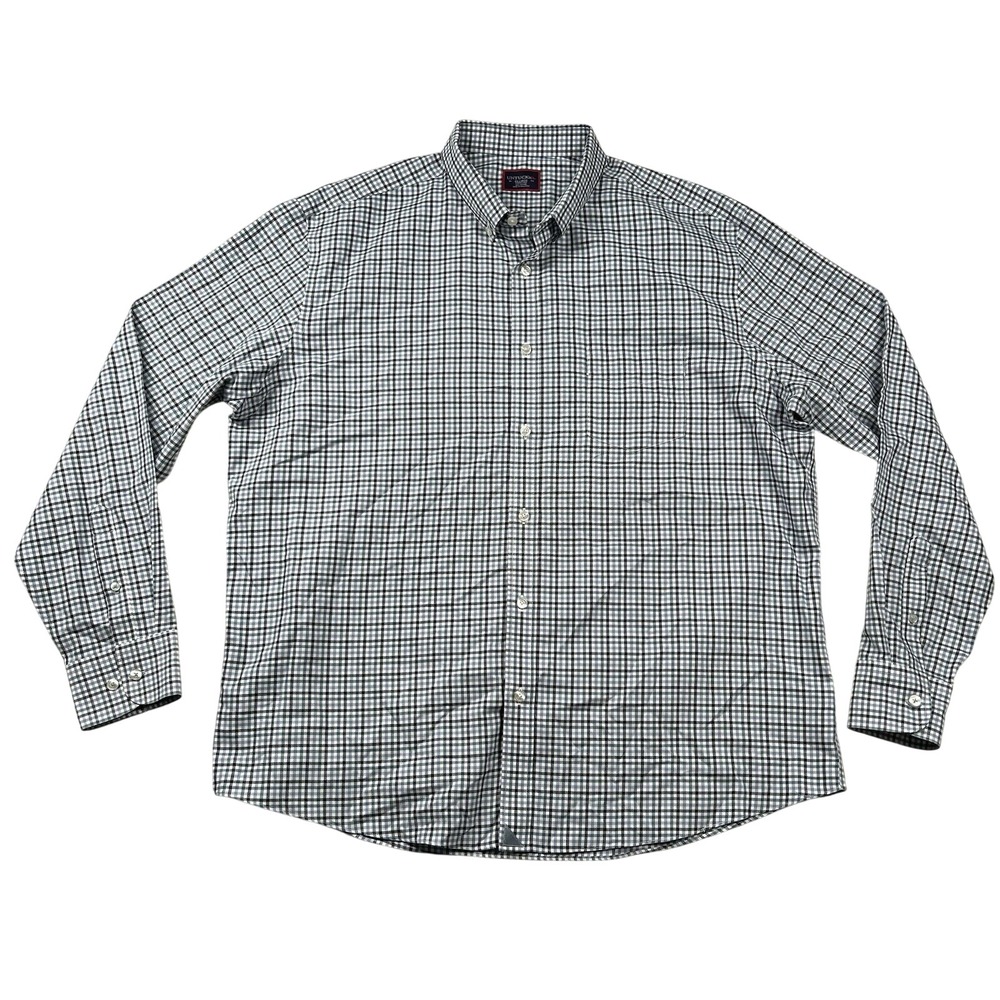 Untuckit Shirt Mens 2xl Alberto Cotton Oxford Gingham Plaid Check Casual Preppy